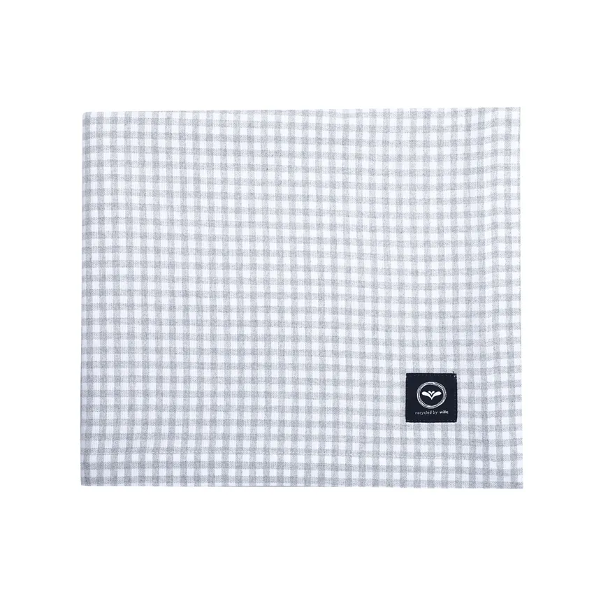 Nappe recyclée Madicken, Gris clair/Blanc