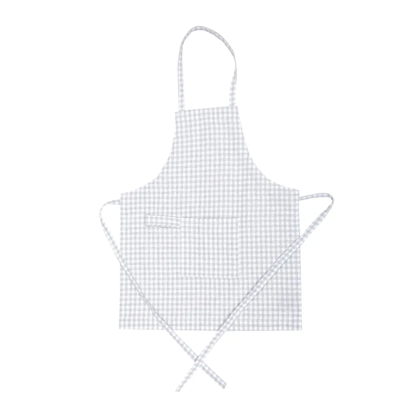 Tablier Enfant Recyclé Madicken, Gris clair/Blanc