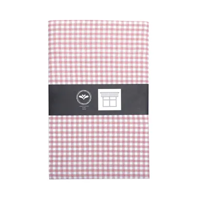 Cantonnière recyclée Madicken, Rose clair/Blanc