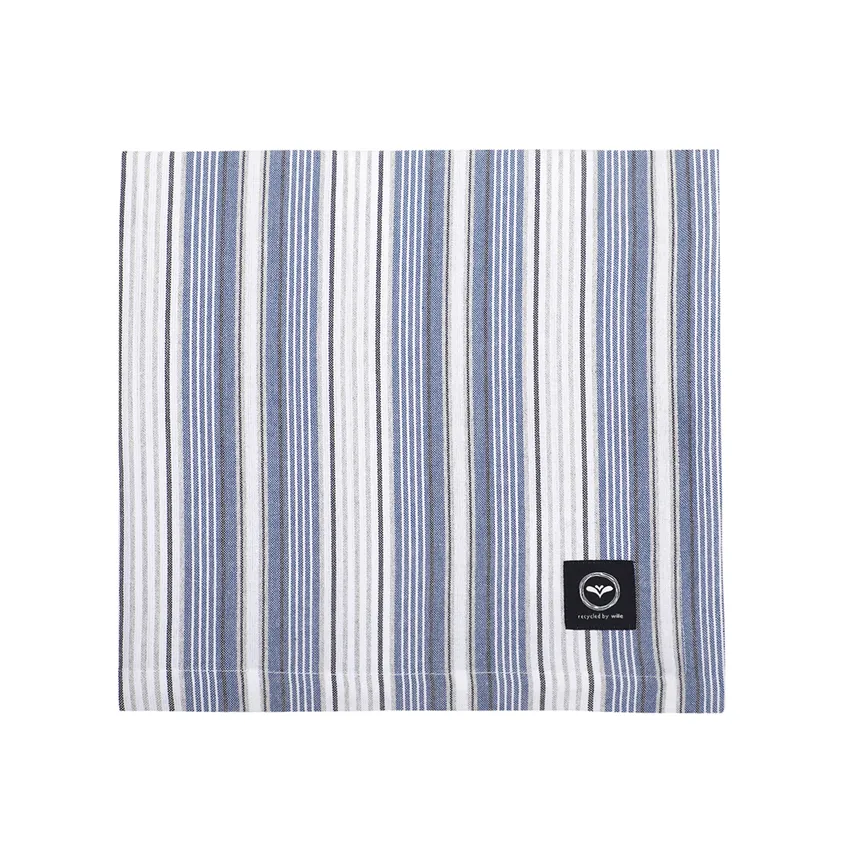Nappe recyclée Eden, Gris bleu/Blanc