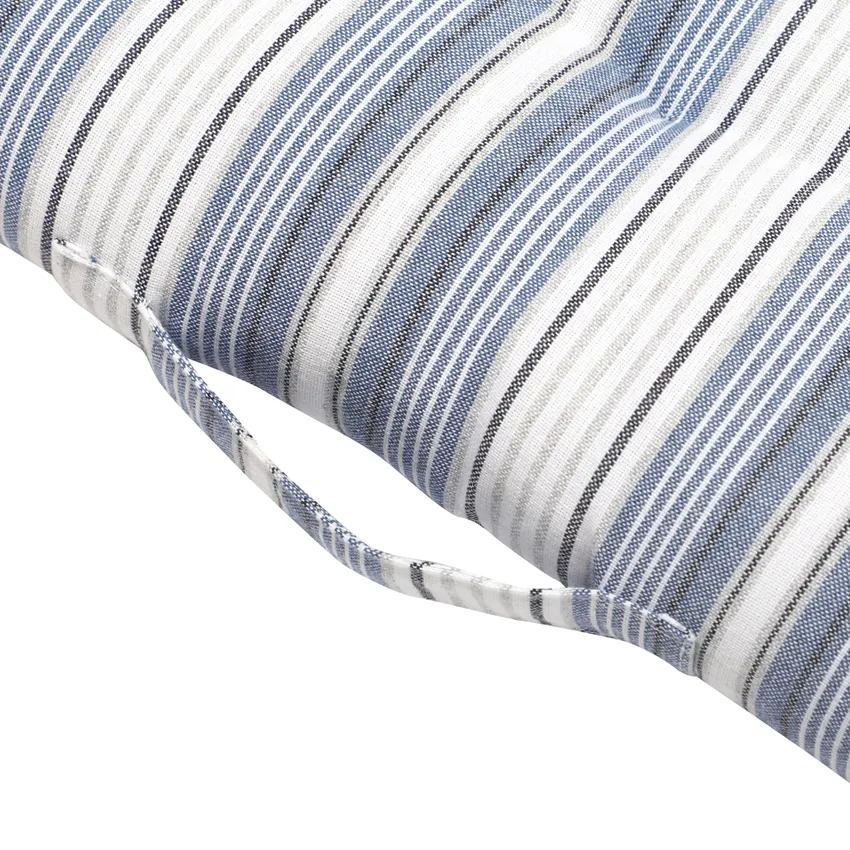 Coussin de palette recyclé Eden, Gris bleu/Blanc