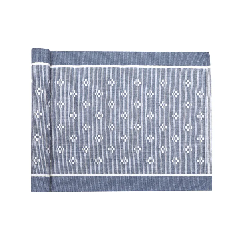 Recyclé Chemins de table Charlie, Gris bleu/Blanc