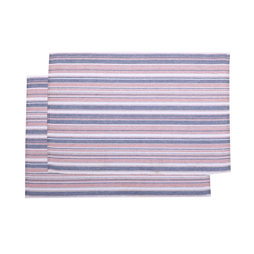 Set de table recyclé 2-pack Jonas, Rose clair/Gris