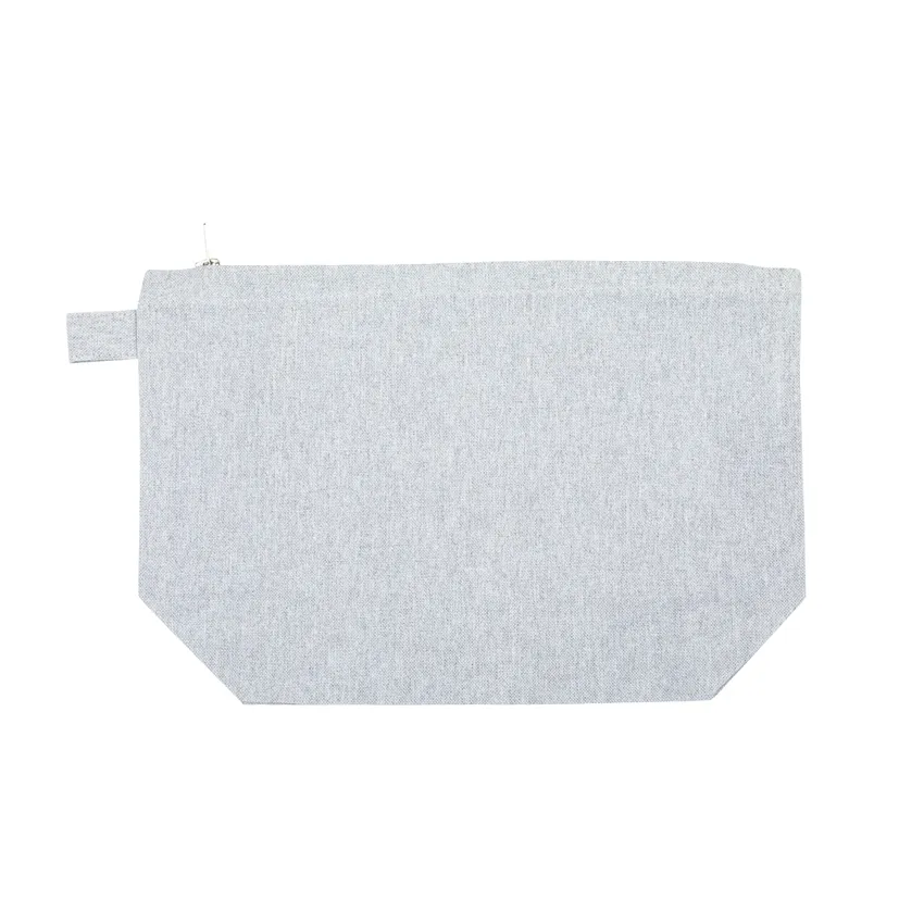 Trousse de toilette recyclée Elin, Gris clair/Blanc