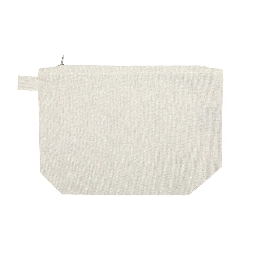 Trousse de toilette recyclée Elin, Lin/Blanc