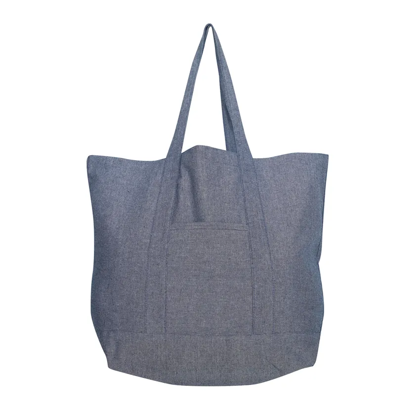 Sac recyclé Elin, Bleu marine/Blanc