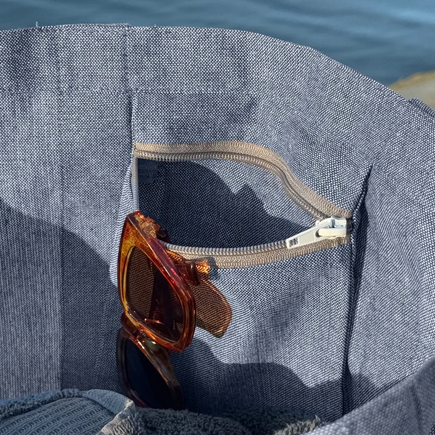 Sac recyclé Elin, Bleu marine/Blanc