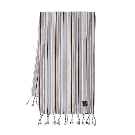 Recyclé Drap de bain Hamam Goa, Gris/Noir