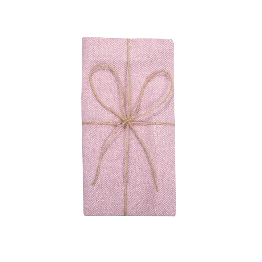 Serviette Recyclée 2-pack Emil, Rose clair/Blanc