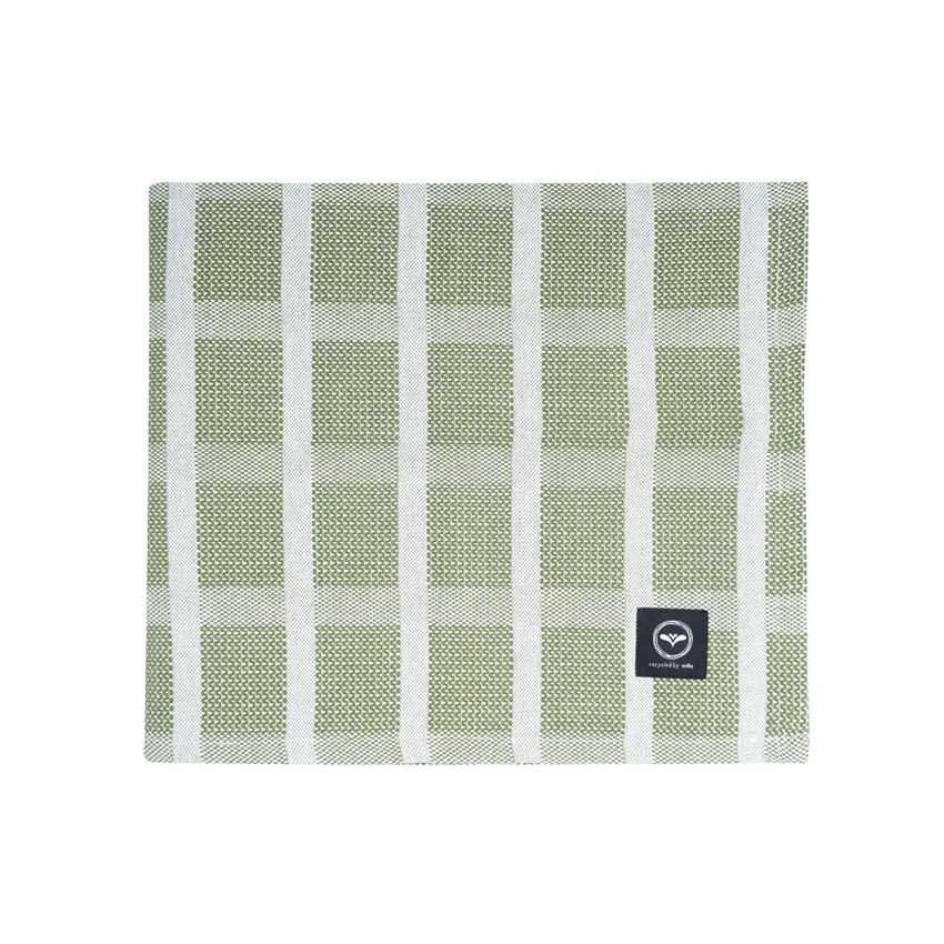 Recyclé Couvre-lits Bodil, Vert/Blanc