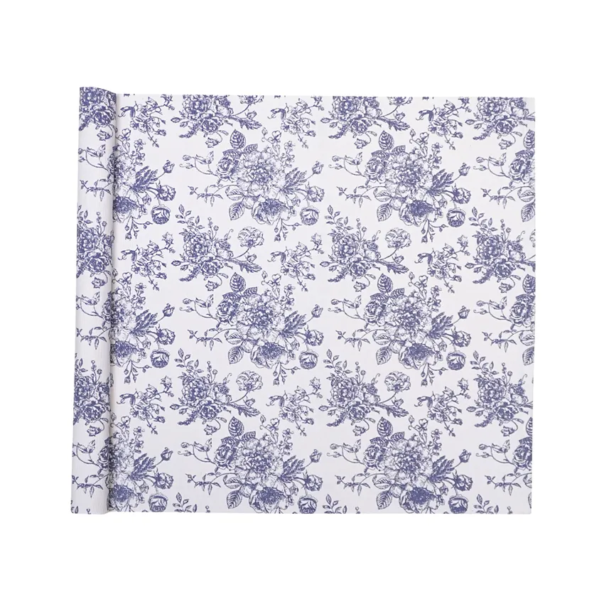 Recyclé Chemins de table Juni, Blanc/Bleu