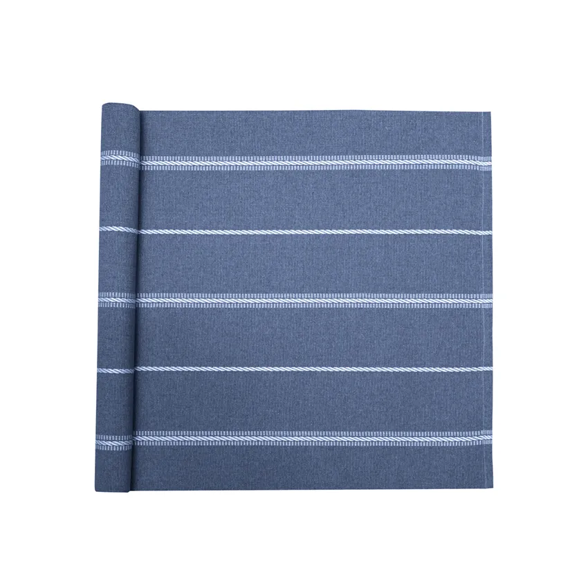 Recyclé Chemins de table Herman, Gris bleu/Blanc