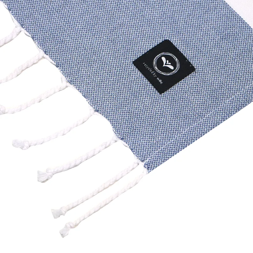 Recyclé Drap de bain Hamam Alice, Bleu gris/Gris clair