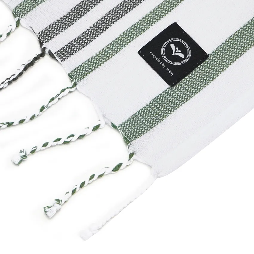 Recyclé Drap de bain Hamam Le Havré, Blanc/Vert