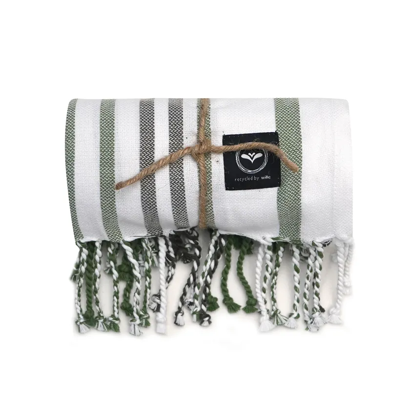 Recyclé Drap de bain Hamam Le Havré, Blanc/Vert