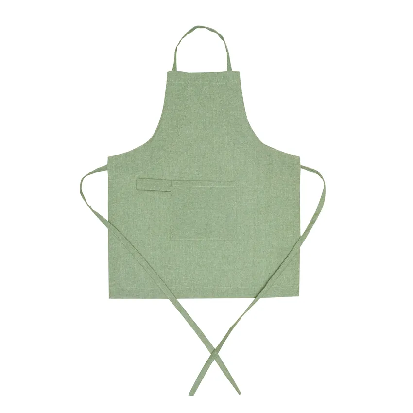 Tablier Enfant Essuyable Recyclé Hedvig, Vert/Blanc