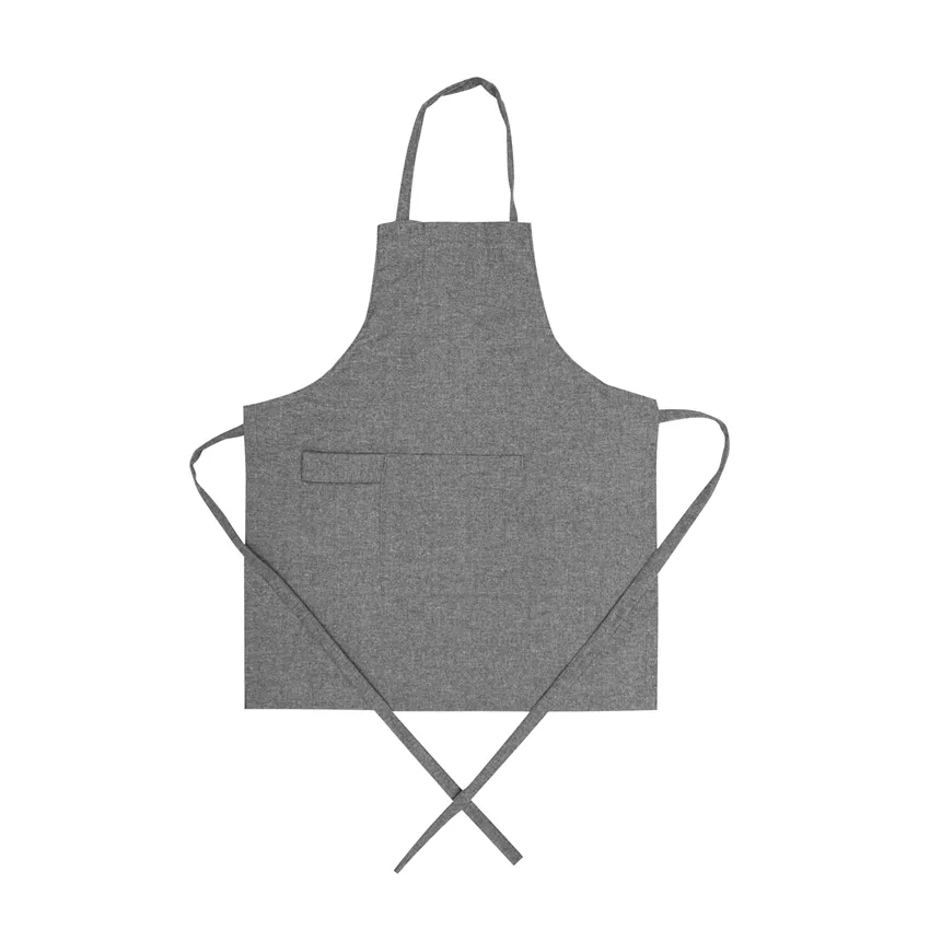Tablier Enfant Essuyable Recyclé Hedvig, Gris foncé/Blanc