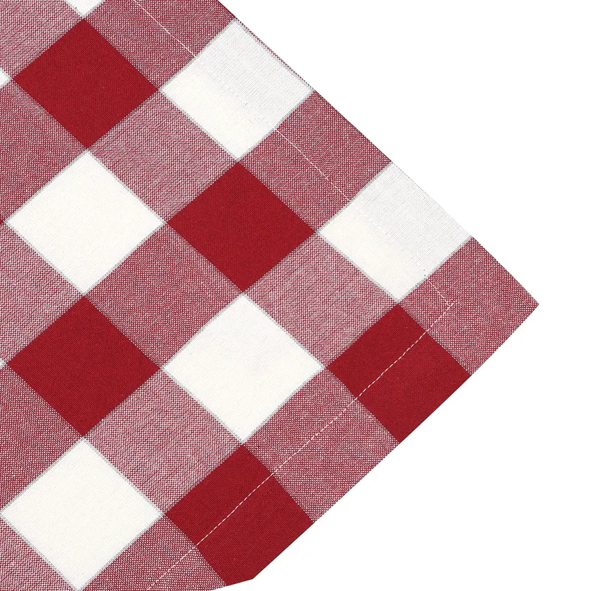 Nappe recyclée Ted, Rouge foncé/Beige
