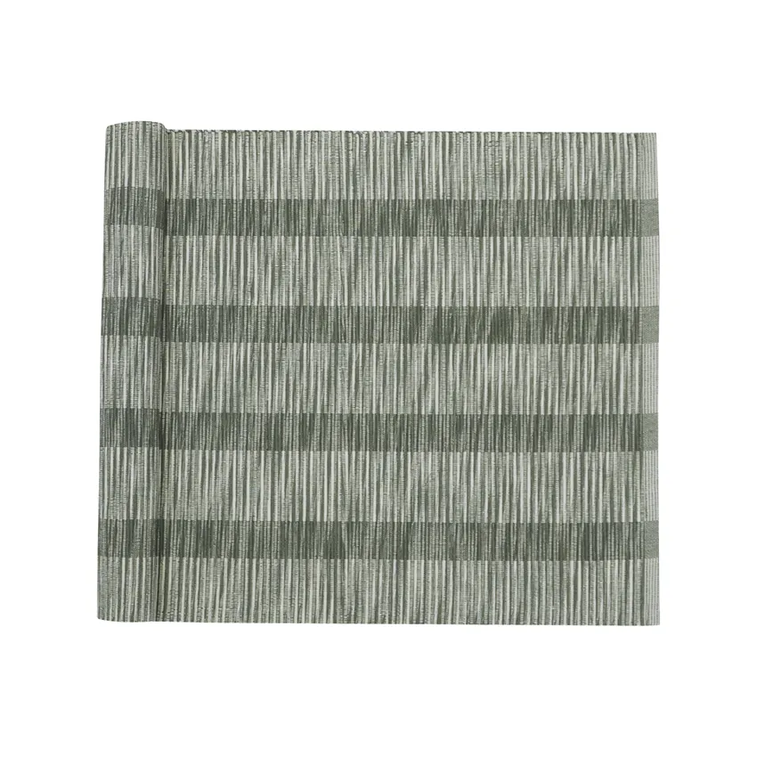 Recyclé Chemins de table Minna, Vert olive/Lin