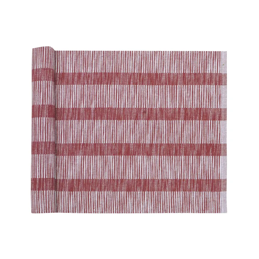 Recyclé Chemins de table Minna, Rouge bordeaux/Gris