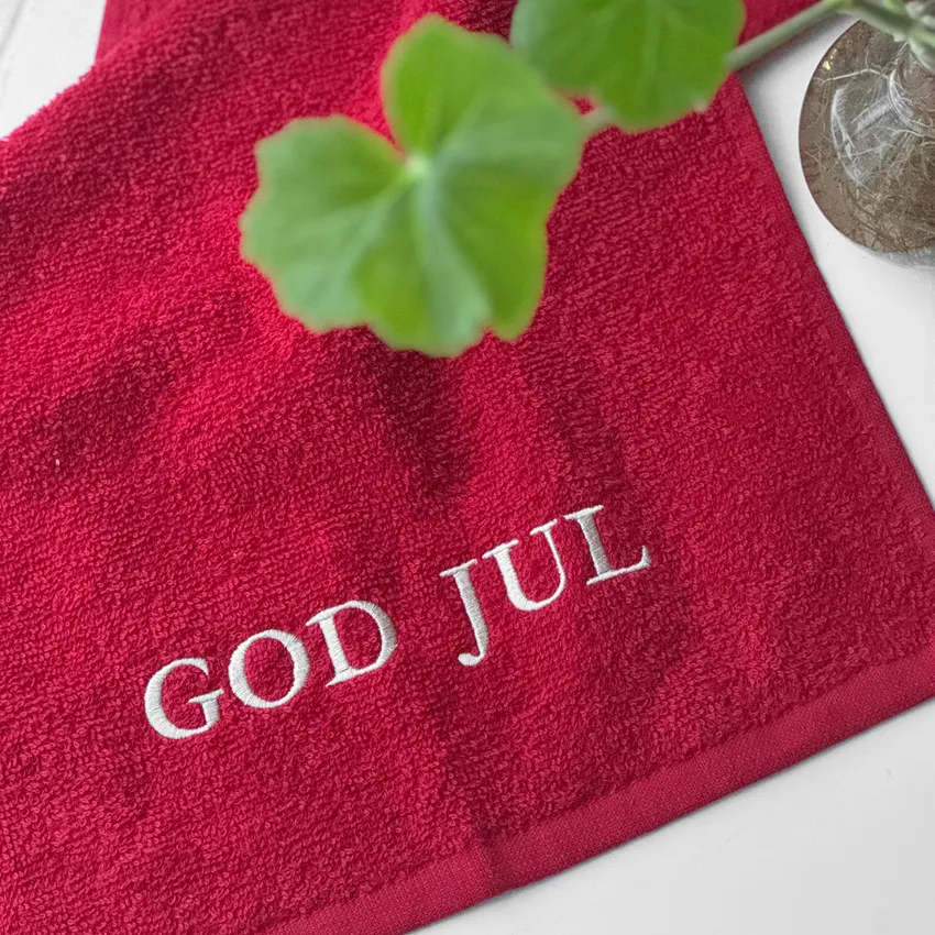 Serviette d'invité God Jul, Rouge foncé
