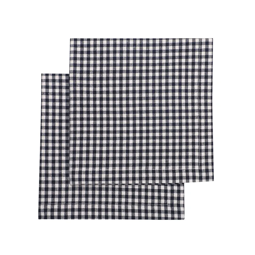 Serviette Recyclée 2-pack Madicken, Noir/Lin
