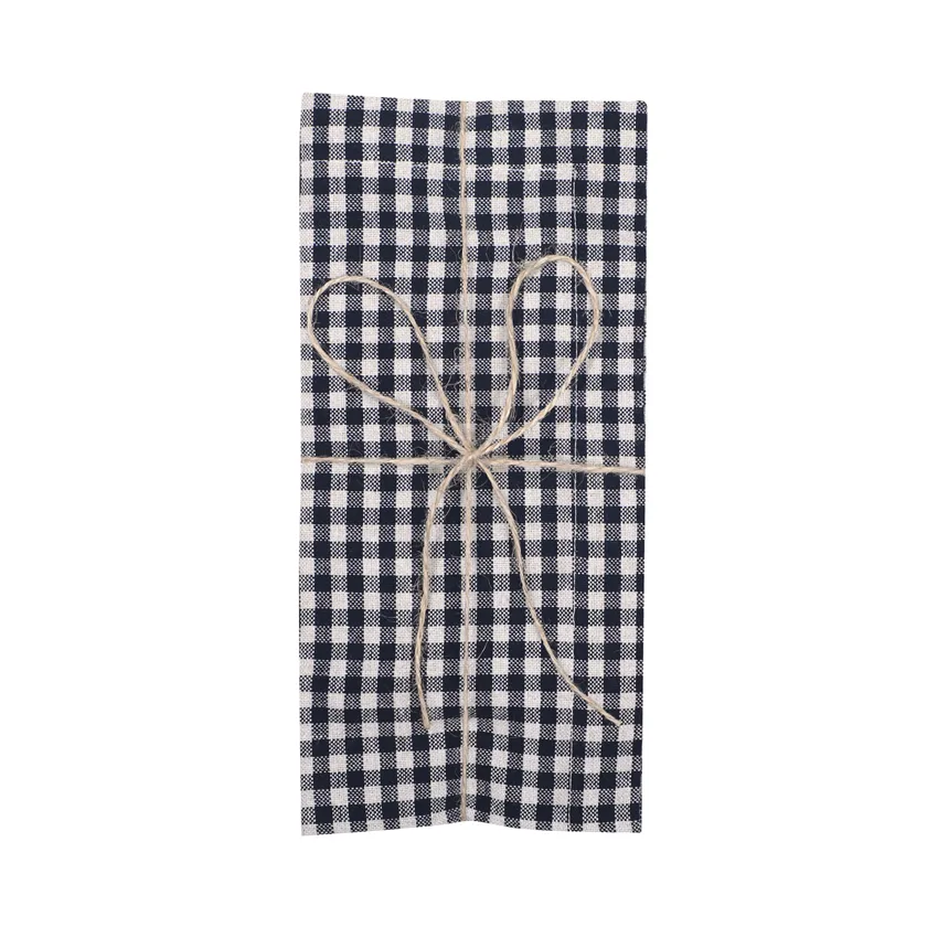 Serviette Recyclée 2-pack Madicken, Noir/Lin