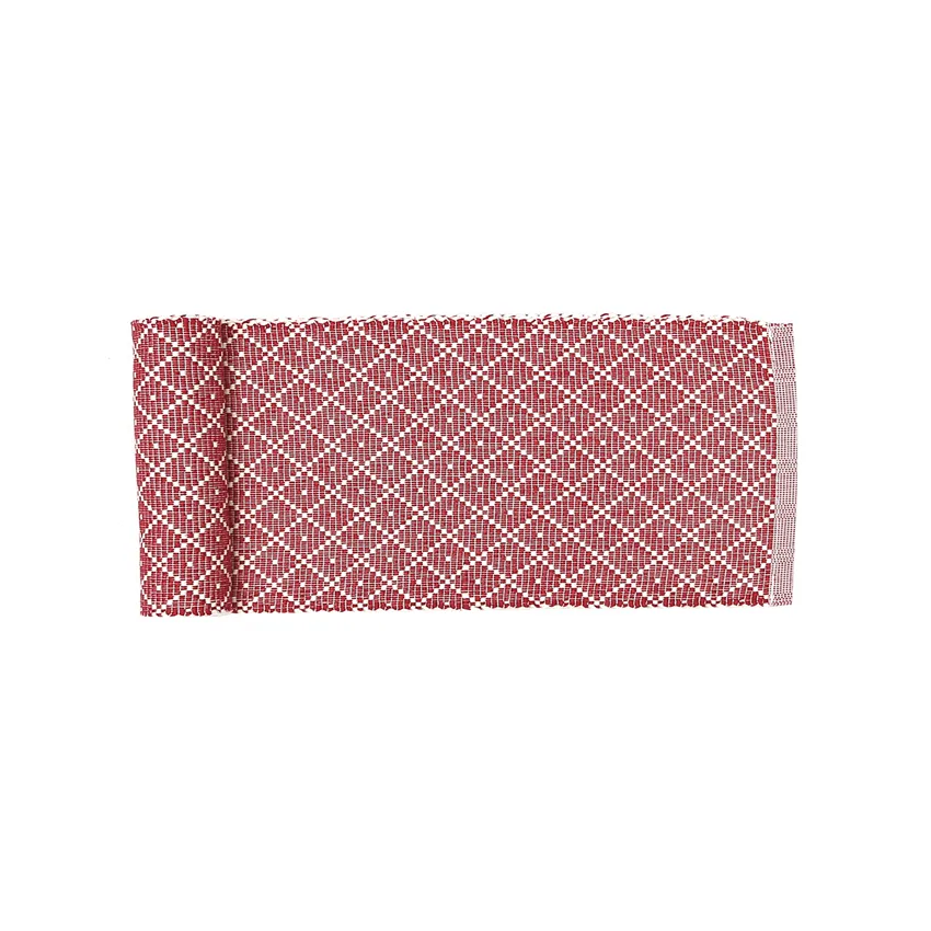 Recyclé Chemins de table Ella, Rouge foncé/Beige