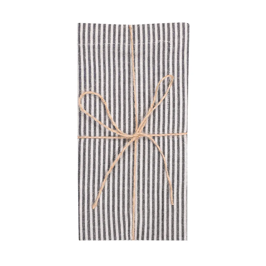 Serviette Recyclée 2-pack Bosse, Noir/Lin