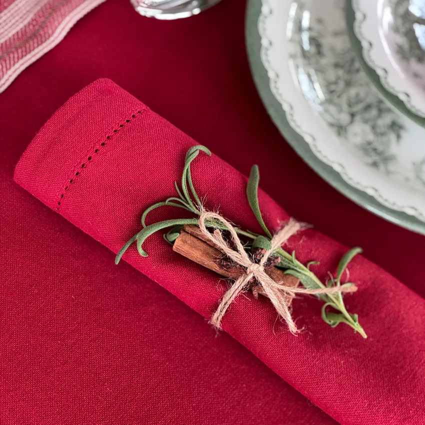 Serviette Recyclée 2-pack Ylva, Rouge foncé