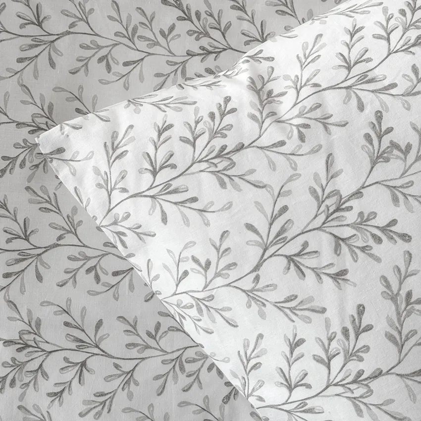 Parure de lit 2 pièces Wilmer, Blanc/Gris