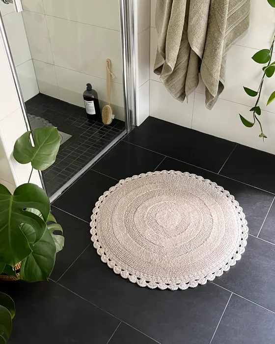 Tappeto da bagno rotondo Rimini, Sabbia