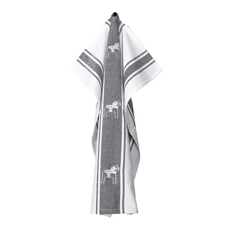 Strofinaccio da cucina riciclato Gärdebyn, Grigio scuro/Bianco