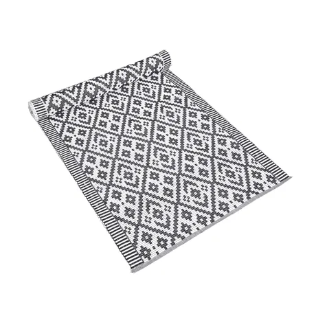 Tappeto rips riciclato Delsbo, Grigio scuro/Bianco