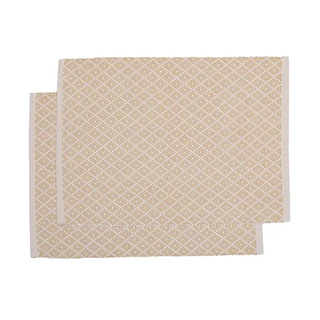 Tovaglietta riciclata 2-pack Ella, Sabbia/Bianco