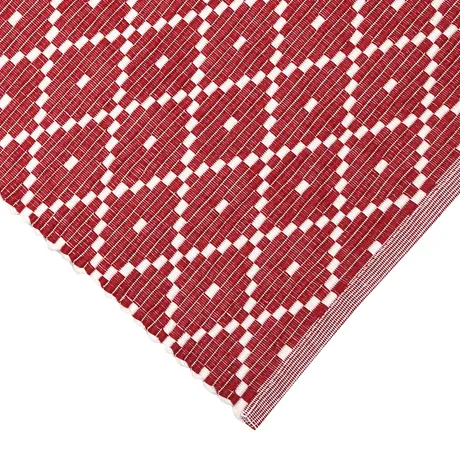 Tappeto rips riciclato Ella, Rosso scuro/Beige