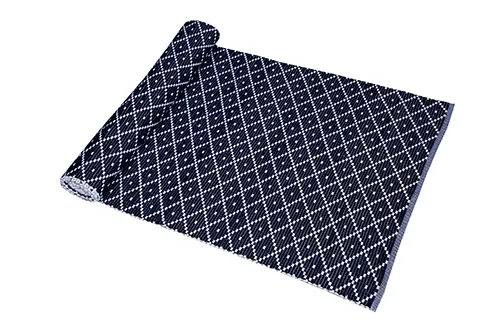 Tappeto rips riciclato Ella, Blu navy/Bianco