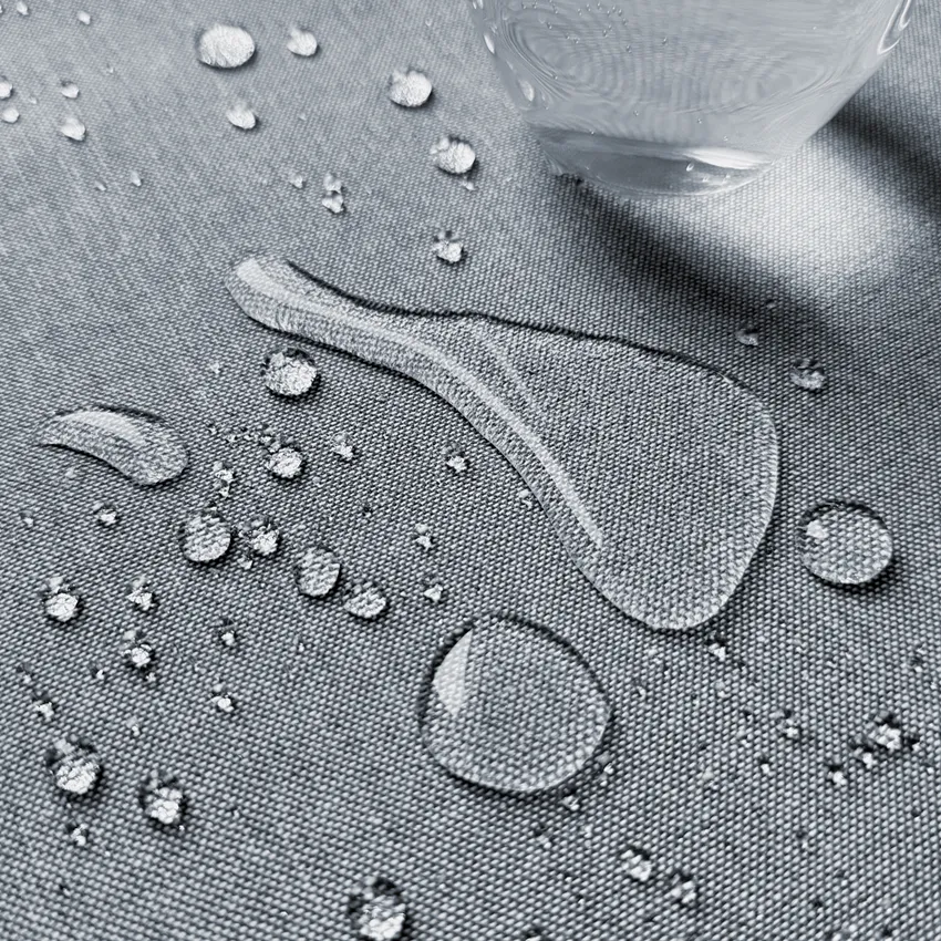 Tovaglia Rotonda Lavabile Riciclata Hedvig, Grigio-blu/Bianco