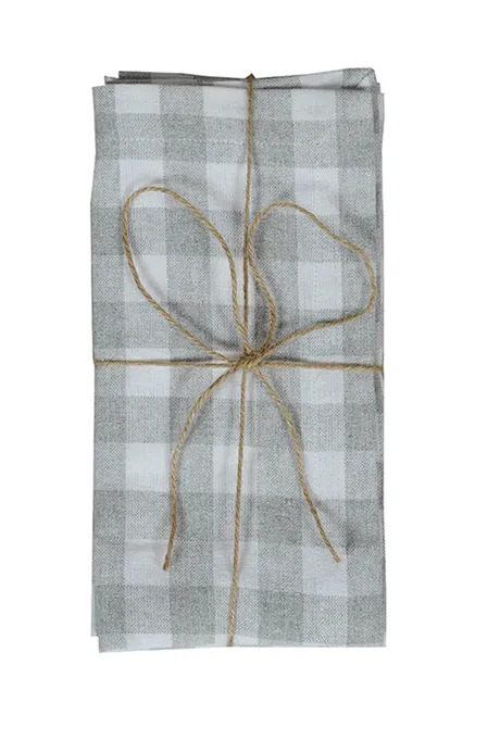 Tovagliolo riciclato 2 pezzi Sture, Grigio/Bianco