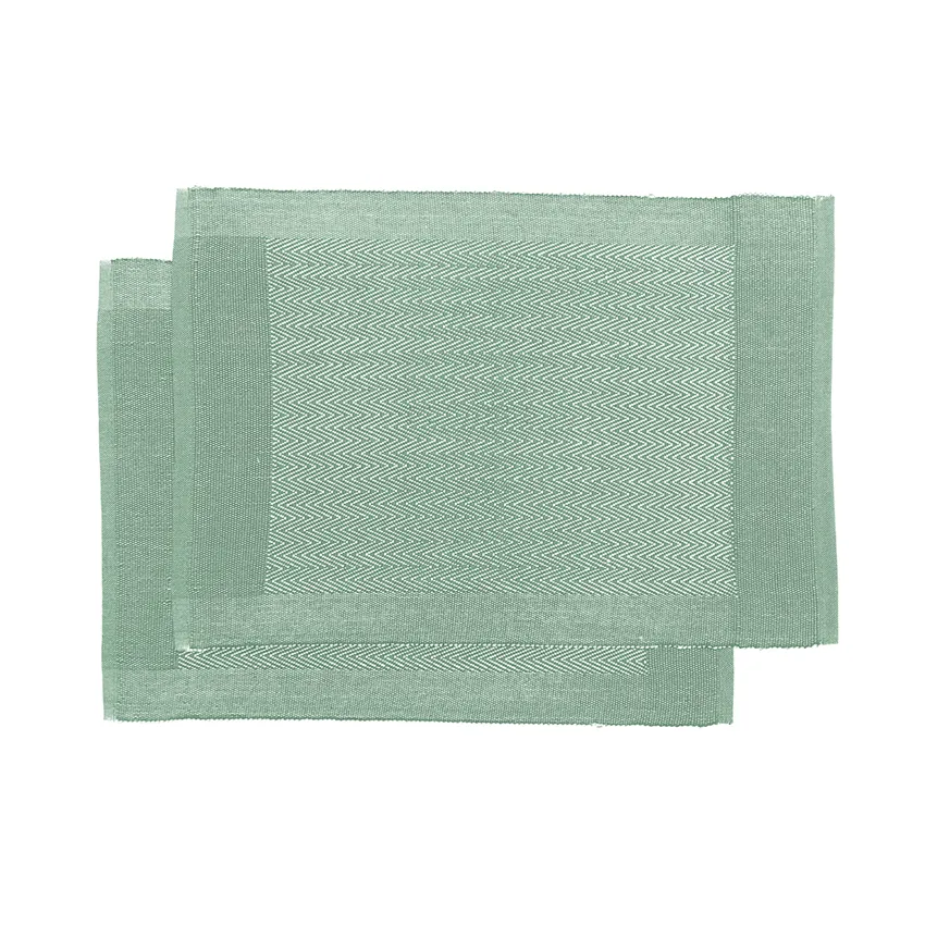 Tovaglietta riciclata 2-pack Agnes, Verde/Bianco