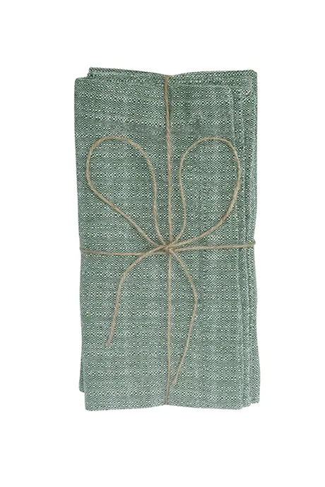 Tovagliolo riciclato 2 pezzi Meja, Verde/Bianco