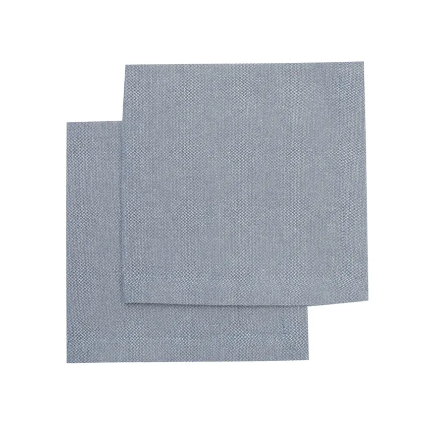 Tovagliolo riciclato 2 pezzi Elin, Grigio-blu/Bianco