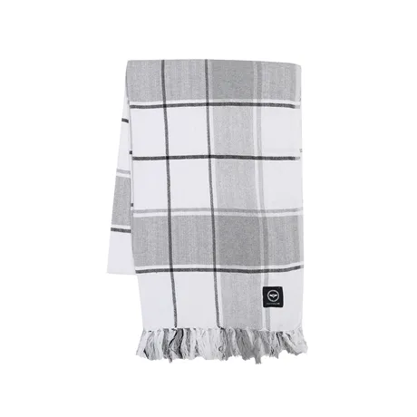 Plaid riciclato Julius, Grigio/Bianco