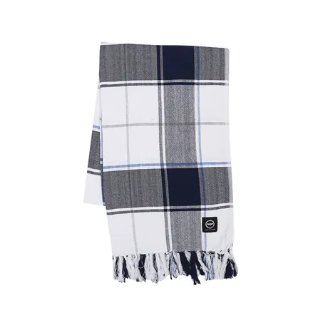 Plaid riciclato Julius, Blu navy/Bianco