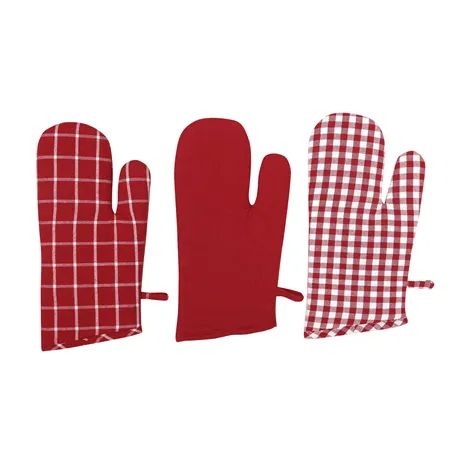 Guanto da forno riciclato Recycling, 3a scelta, Rosso scuro/Beige