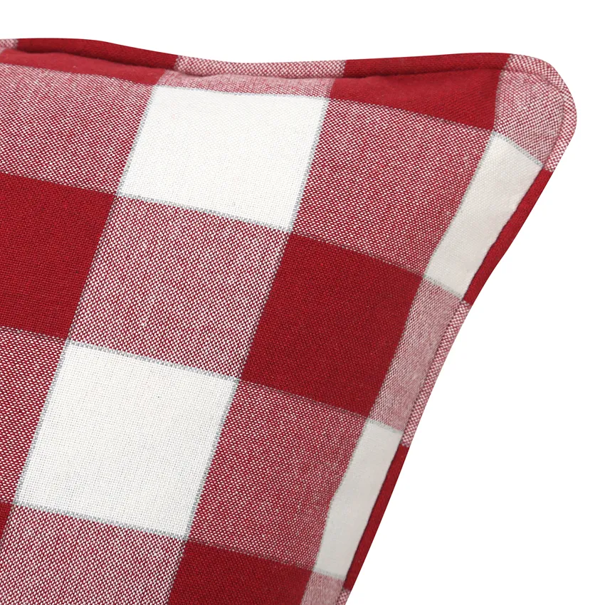 Riciclato Fodere per cuscini Ted, Rosso scuro/Beige