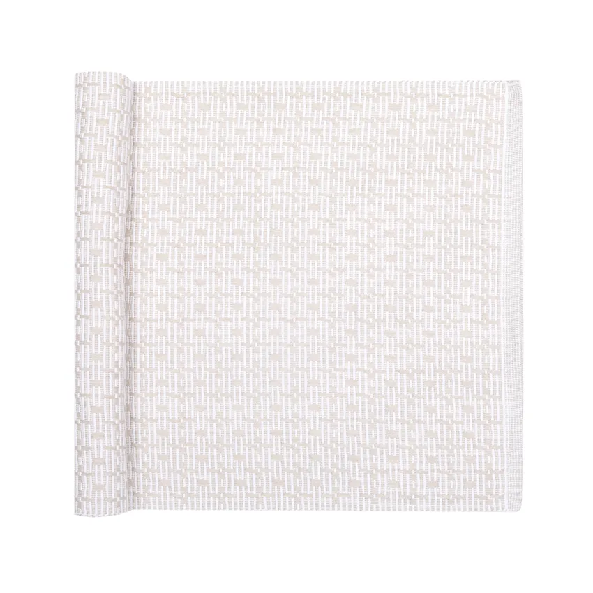 Riciclato Runner Stella, Lino/Bianco