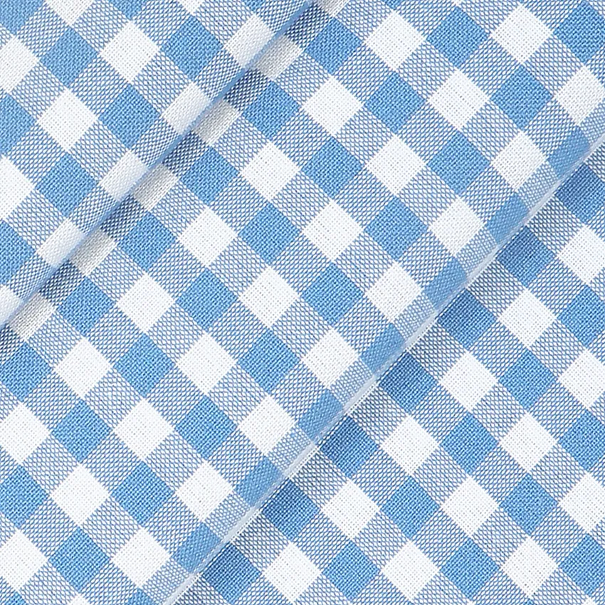 Riciclato Tessuto al metro Bella, Azzurro/Bianco