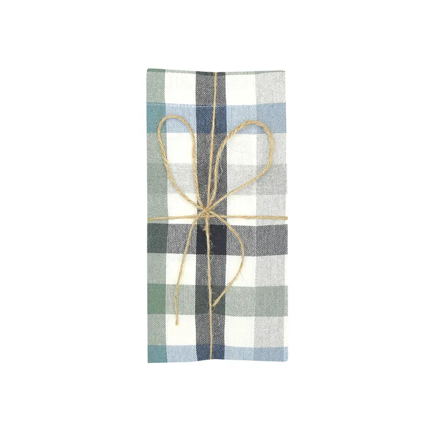 Tovagliolo riciclato 2 pezzi Ruth, Azzurro/grigio/beige