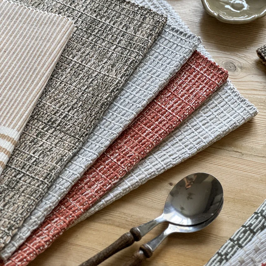 Runner riciclato Sandra, Lino/beige/bianco